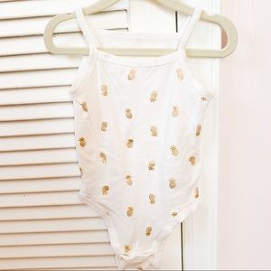 Old Navy Gold Foil Pineapple Tank Top 6-12 months